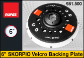 Rupes SKORPIO 6" Velcro Backing Plate
