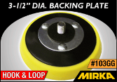 Mirka 3-1/2" Diameter Backing Plate - Hook Face