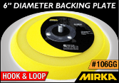 Mirka 6" Diameter Backing Plate - Hook Face