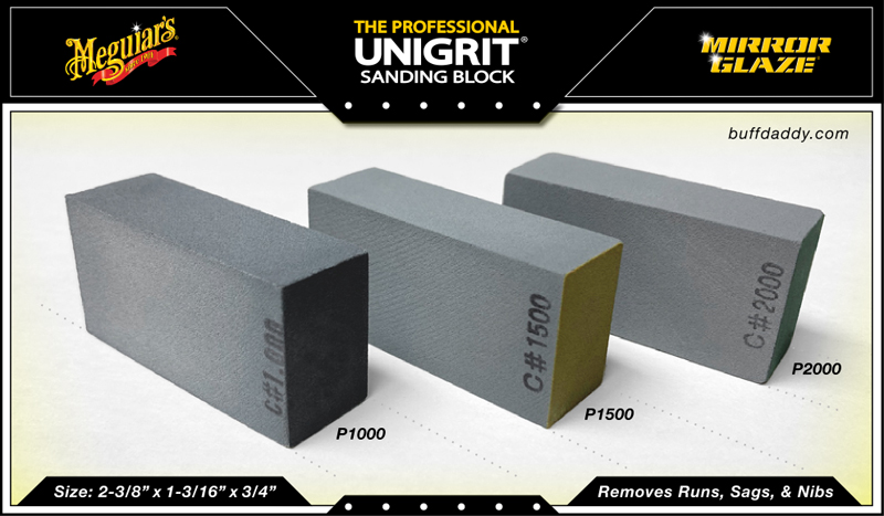 MEGUIAR'S K1500 - Mirror Glaze Unigrit Sanding Block, 1500 Grit - FREE  SHIPPING 