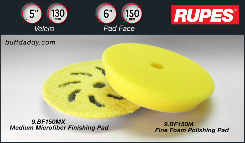 Rupes 5 Inch Yellow Microfiber Finishing Pad 9BF150XM 