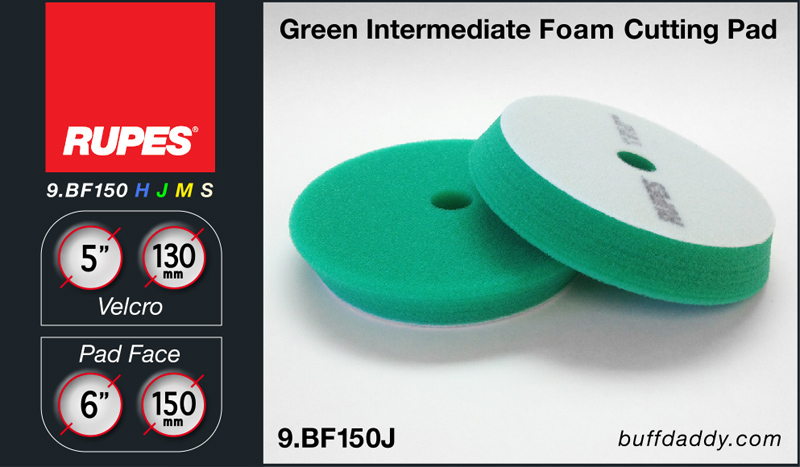 Rupes 9.BF150J Polishing Foam 150mm MEDIUM Green Pad Free P & P 6" 