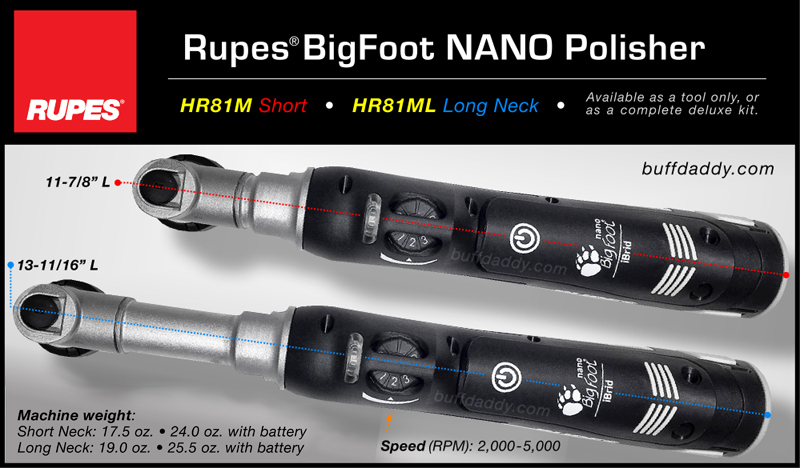 Rupes BigFoot iBrid Nano - LUX Kit Short - Detailed Image