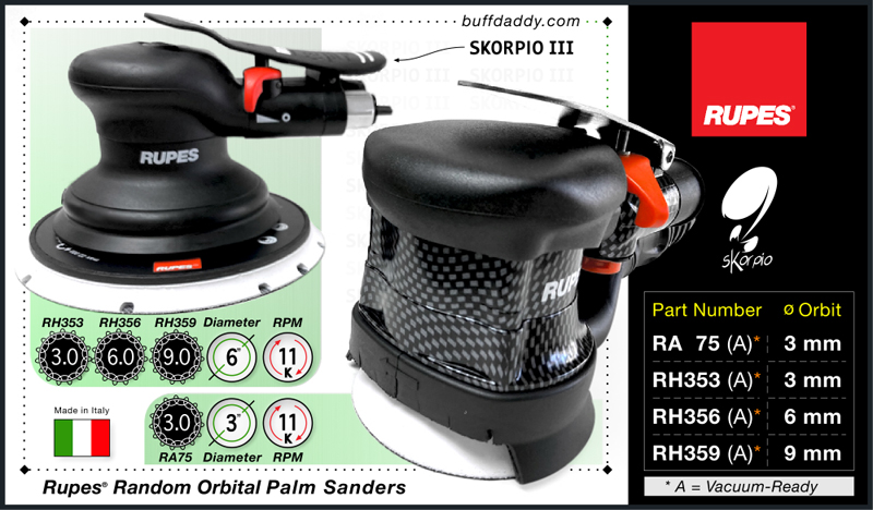 Random Orbital Brushless Sander Rupes Skorpio E RX253A, 6mm