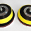 On the left is a Mirka 102GG 3" Backing Plate (actual ø 2-7/8"). On the right is the Mirka 103GG (actual ø 3-3/8"). The 102GG does not fully support the Meguiar's DMC3 3" DA Microfiber Cutting Disc. The 103GG extends the full diameter of the microfiber disc, improving cutting efficiency along its edge. On the left is a Mirka 102GG 3" Backing Plate (actual ø 2-7/8"). On the right is the Mirka 103GG (actual ø 3-3/8"). The 102GG does not fully support the Meguiar's DMC3 3" DA Microfiber Cutting Disc. The 103GG extends the full diameter of the microfiber disc, improving cutting efficiency along its edge.